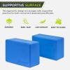 ProsourceFit Foam Yoga Blocks Set of 2, High Density EVA Yoga Bricks, Sturdy Yoga Prop Large Size 4x 6 x 9(Blue)