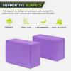 ProsourceFit Foam Yoga Blocks Set of 2, High Density EVA Yoga Bricks, Sturdy Yoga Prop Large Size 4x 6 x 9(Purple)