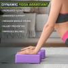 ProsourceFit Foam Yoga Blocks Set of 2, High Density EVA Yoga Bricks, Sturdy Yoga Prop Large Size 4x 6 x 9(Purple)