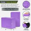 ProsourceFit Foam Yoga Blocks Set of 2, High Density EVA Yoga Bricks, Sturdy Yoga Prop Large Size 4x 6 x 9(Purple)