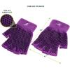 ProsourceFit Grippy Yoga Gloves, Hand Grips with Firm Fingerless Design, One Size Fits All for Women and Men, Purple