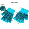 ProsourceFit Grippy Yoga Gloves, Yoga Hand Grips with Firm Fingerless Design, One Size Fits All Yoga Gloves with Grips for Women and Men(Aqua)