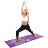 ProsourceFit Mandala Yoga Mat 3/16″ (5mm) Thick Workout Surface with Exclusive Printed Designs for Stylish Comfort, Stability, and Balance; Non-Slip Option for Yoga and Pilates(Floret – Purple)