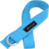 ProsourceFit Metal D-Ring Yoga Strap 8’ Durable Cotton for Stretching and Flexibility(Aqua)