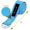 ProsourceFit Metal D-Ring Yoga Strap 8’ Durable Cotton for Stretching and Flexibility(Aqua)