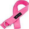 ProsourceFit Metal D-Ring Yoga Strap 8’ Durable Cotton for Stretching and Flexibility(Pink)
