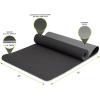 ProsourceFit Natura TPE Yoga Mat 1/4″ (6mm) Thick, 72″ Long, Reversible with High-Density Cushion & Non-slip Texture, Eco-conscious & Hygienic(Black/Grey)