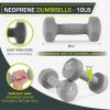 ProsourceFit Neoprene Dumbbell Coated for Non-Slip Grip(Grey-10lb)