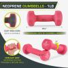 ProsourceFit Neoprene Dumbbell Coated for Non-Slip Grip(Pink-1lb)
