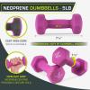 ProsourceFit Neoprene Dumbbell Coated for Non-Slip Grip(Purple-5lb)