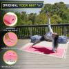 ProsourceFit Original Yoga Exercise Mat ¼” (6mm) Thick for Comfort and Stability with Carrying Straps, Non Slip –Multiple Colors(Pink)