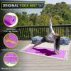 ProsourceFit Original Yoga Exercise Mat ¼” (6mm) Thick for Comfort and Stability with Carrying Straps, Non Slip –Multiple Colors(Purple)