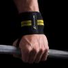 ProsourceFit Pair of Barbell Weight Lifting Wrist Wraps Support with Thumb Loop, Red(Yellow)