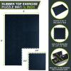 ProsourceFit Rubber Top Exercise Puzzle Mat ½-inch or ¾-inch, EVA Foam Interlocking Tiles for Home Gym Protective Flooring for Equipment and Workouts, Available in 24 SQ FT or 48 SQ FT(Blue – 1/2 Inch – 24 Sq Ft – 6 Tiles)