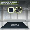 ProsourceFit Rubber Top Exercise Puzzle Mat ½-inch or ¾-inch, EVA Foam Interlocking Tiles for Home Gym Protective Flooring for Equipment and Workouts, Available in 24 SQ FT or 48 SQ FT(Blue – 3/4 Inch – 48 Sq Ft – 12 Tiles)