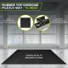 ProsourceFit Rubber Top Exercise Puzzle Mat ½-inch or ¾-inch, EVA Foam Interlocking Tiles for Home Gym Protective Flooring for Equipment and Workouts, Available in 24 SQ FT or 48 SQ FT(Grey – 3/4 Inch – 48 Sq Ft – 12 Tiles)
