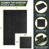 ProsourceFit Rubber Top Exercise Puzzle Mat ½-inch or ¾-inch, EVA Foam Interlocking Tiles for Home Gym Protective Flooring for Equipment and Workouts, Available in 24 SQ FT or 48 SQ FT(Grey – 1/2 Inch – 24 Sq Ft – 6 Tiles)