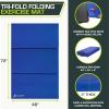 ProsourceFit Tri-Fold Folding Thick Exercise Mat 6’x4’ with Carrying Handles for Tumbling, Martial Arts, Gymnastics, Stretching, Core Workouts(Blue.)