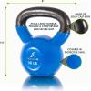 ProsourceFit Vinyl Coated Cast Iron Kettlebells for Full Body Fitness Workouts(Blue)