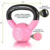 ProsourceFit Vinyl Coated Cast Iron Kettlebells for Full Body Fitness Workouts(Pink)