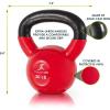 ProsourceFit Vinyl Coated Cast Iron Kettlebells for Full Body Fitness Workouts(Red)