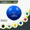 ProsourceFit Weighted Toning Exercise Balls for Pilates, Yoga, Strength Training and Physical Therapy, 2 lb to 8 lb, Color Coded(Blue 4lb)