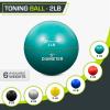 ProsourceFit Weighted Toning Exercise Balls for Pilates, Yoga, Strength Training and Physical Therapy, 2 lb to 8 lb, Color Coded(Green 2lb)