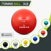 ProsourceFit Weighted Toning Exercise Balls for Pilates, Yoga, Strength Training and Physical Therapy, 2 lb to 8 lb, Color Coded(Red 3lb)