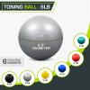 ProsourceFit Weighted Toning Exercise Balls for Pilates, Yoga, Strength Training and Physical Therapy, 2 lb to 8 lb, Color Coded(Silver 6lb)