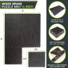 ProsourceFit Wood Grain Puzzle Mat ½-inch, 6 EVA Foam Interlocking Floor Tiles (24 Sq Ft) for Secure Indoor Room Workout Flooring and Playmat(Carbon Black – 24 Sq Ft – 6 Tiles)