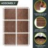 ProsourceFit Wood Grain Puzzle Mat ½-inch, 6 EVA Foam Interlocking Floor Tiles (24 Sq Ft) for Secure Indoor Room Workout Flooring and Playmat(Dark Oak – 24 Sq Ft – 6 Tiles)