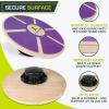 ProsourceFit Wooden Balance Board Non-Slip Wobble Core Trainer 15.75in (39.5cm) Diameter with 360 Rotation for Stability Training, Full Body Exercises, Physical Therapy(Purple)