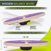ProsourceFit Wooden Balance Board Non-Slip Wobble Core Trainer 15.75in (39.5cm) Diameter with 360 Rotation for Stability Training, Full Body Exercises, Physical Therapy(Purple)