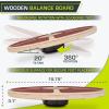 ProsourceFit Wooden Balance Board Non-Slip Wobble Core Trainer 15.75in (39.5cm) Diameter with 360 Rotation for Stability Training, Full Body Exercises, Physical Therapy(Red)