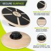 ProsourceFit Wooden Balance Board Non-Slip Wobble Core Trainer 15.75in (39.5cm) Diameter with 360 Rotation for Stability Training, Full Body Exercises, Physical Therapy(Black)