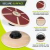 ProsourceFit Wooden Balance Board Non-Slip Wobble Core Trainer 15.75in (39.5cm) Diameter with 360 Rotation for Stability Training, Full Body Exercises, Physical Therapy(Red)