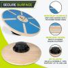 ProsourceFit Wooden Balance Board Non-Slip Wobble Core Trainer 15.75in (39.5cm) Diameter with 360 Rotation for Stability Training, Full Body Exercises, Physical Therapy(Blue)