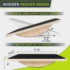 ProsourceFit Wooden Rocker Balance Board Anti-Slip Core Trainer 17.5in (39.5cm) for Physical Therapy, Exercise, Stability Training, Ideal Standing Desk Balance Board, Black