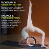ProsourceFit Yoga Wheel Prop 12” for Improving Yoga Poses, Backbends, Flexibility, Balance, Stretching, Relaxation(Black/White)