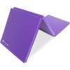 ProSource Tri-Fold Folding Thick Exercise Mat 6’x2’ with Carrying Handles for MMA, Gymnastics, Stretching, Core Workouts(Purple)