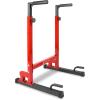ProsourceFit Dip Stand Station, Heavy Duty Ultimate Body Press Bar with Safety Connector for Tricep Dips(Red)