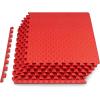 ProsourceFit Exercise Puzzle Mat ½-in, Checkered EVA Foam Floor Tiles w/Non-Slip Texture, Gym Mat w/Interlocking Foam Tiles for Adjustable Surface, Shock Absorbing, Waterproof Gym Flooring, Red(Red – 1/2 Inch – 6 Tiles – 24 Sq Ft)