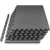 ProsourceFit Exercise Puzzle Mat ½-in, Checkered EVA Foam Floor Tiles w/Non-Slip Texture, Gym Mat w/Interlocking Foam Tiles for Adjustable Surface, Shock Absorbing, Waterproof Gym Flooring, Red(Grey – 1 Inch – 6 Tiles – 24 Sq Ft)