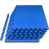 ProsourceFit Exercise Puzzle Mat ½-in, Checkered EVA Foam Floor Tiles w/Non-Slip Texture, Gym Mat w/Interlocking Foam Tiles for Adjustable Surface, Shock Absorbing, Waterproof Gym Flooring, Red(Blue – 1 Inch – 6 Tiles – 24 Sq Ft)