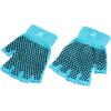 ProsourceFit Grippy Yoga Gloves, Yoga Hand Grips with Firm Fingerless Design, One Size Fits All Yoga Gloves with Grips for Women and Men(Aqua)