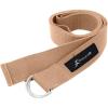 ProsourceFit Metal D-Ring Yoga Strap 8’ Durable Cotton for Stretching and Flexibility(Beige)