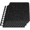 ProsourceFit Rubber Top Exercise Puzzle Mat ½-inch or ¾-inch, EVA Foam Interlocking Tiles for Home Gym Protective Flooring for Equipment and Workouts, Available in 24 SQ FT or 48 SQ FT(Grey – 1/2 Inch – 24 Sq Ft – 6 Tiles)