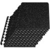 ProsourceFit Rubber Top Exercise Puzzle Mat ½-inch or ¾-inch, EVA Foam Interlocking Tiles for Home Gym Protective Flooring for Equipment and Workouts, Available in 24 SQ FT or 48 SQ FT(Grey – 1/2 Inch – 48 Sq Ft – 12 Tiles)