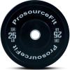 ProsourceFit Solid Rubber Bumper Plates (Sold Individually) with Steel Insert, for Strength Training and Cross Conditioning, Power Lifting(25lb)