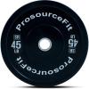 ProsourceFit Solid Rubber Bumper Plates (Sold Individually) with Steel Insert, for Strength Training and Cross Conditioning, Power Lifting(45lb)